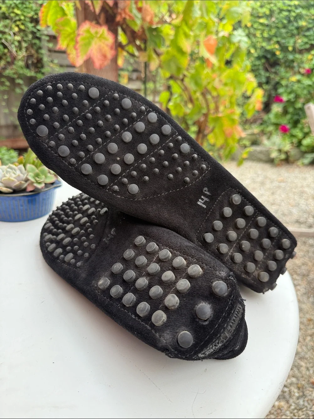 Minnetonka Black Suede Moccasin Loafers with Lace Tie